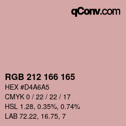 Color code: RGB 212 166 165 | qconv.com