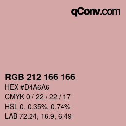 カラーコード: RGB 212 166 166 | qconv.com