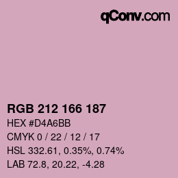 Color code: RGB 212 166 187 | qconv.com