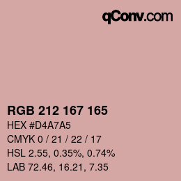 Color code: RGB 212 167 165 | qconv.com