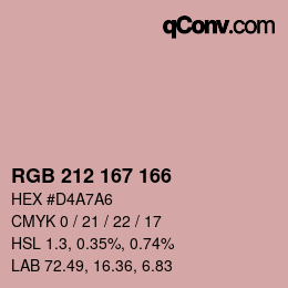 Color code: RGB 212 167 166 | qconv.com