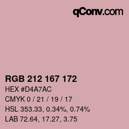 Color code: RGB 212 167 172 | qconv.com