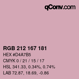 Color code: RGB 212 167 181 | qconv.com