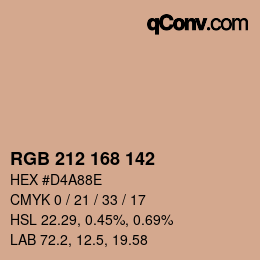 Color code: RGB 212 168 142 | qconv.com