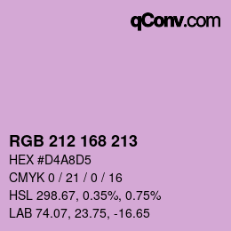 Color code: RGB 212 168 213 | qconv.com