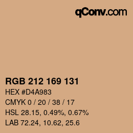 Color code: RGB 212 169 131 | qconv.com