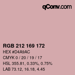 Color code: RGB 212 169 172 | qconv.com