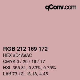 Color code: RGB 212 169 172 | qconv.com