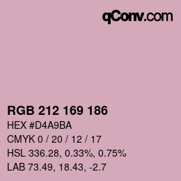 Color code: RGB 212 169 186 | qconv.com