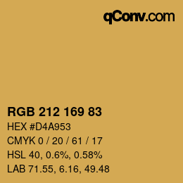 Color code: RGB 212 169 83 | qconv.com
