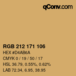 Color code: RGB 212 171 106 | qconv.com