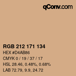 Color code: RGB 212 171 134 | qconv.com
