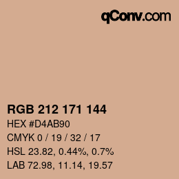 Color code: RGB 212 171 144 | qconv.com