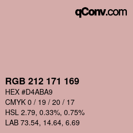 Color code: RGB 212 171 169 | qconv.com