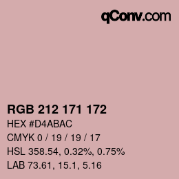 カラーコード: RGB 212 171 172 | qconv.com