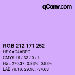 Color code: RGB 212 171 252 | qconv.com