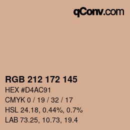 Color code: RGB 212 172 145 | qconv.com