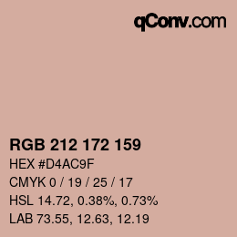 Color code: RGB 212 172 159 | qconv.com
