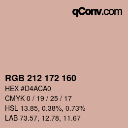 カラーコード: RGB 212 172 160 | qconv.com