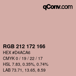 Color code: RGB 212 172 166 | qconv.com