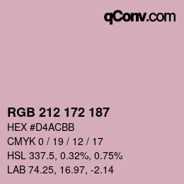カラーコード: RGB 212 172 187 | qconv.com