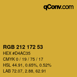 Color code: RGB 212 172 53 | qconv.com