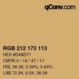 Color code: RGB 212 173 113 | qconv.com