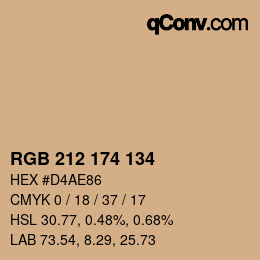 Color code: RGB 212 174 134 | qconv.com
