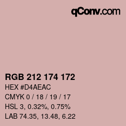 Color code: RGB 212 174 172 | qconv.com