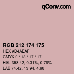 Color code: RGB 212 174 175 | qconv.com