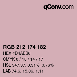 Color code: RGB 212 174 182 | qconv.com