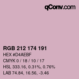 Color code: RGB 212 174 191 | qconv.com