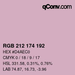 Color code: RGB 212 174 192 | qconv.com