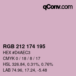 Color code: RGB 212 174 195 | qconv.com