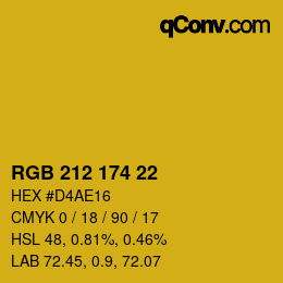 カラーコード: RGB 212 174 22 | qconv.com