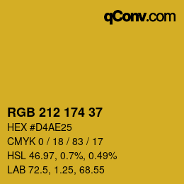 Color code: RGB 212 174 37 | qconv.com