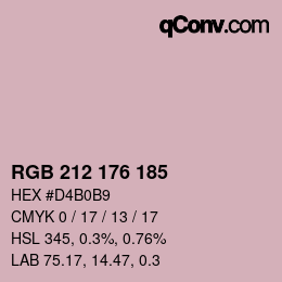 Color code: RGB 212 176 185 | qconv.com