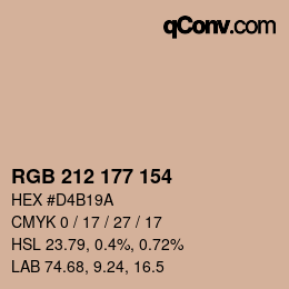 Color code: RGB 212 177 154 | qconv.com