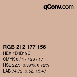 Color code: RGB 212 177 156 | qconv.com