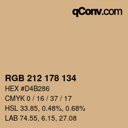 Color code: RGB 212 178 134 | qconv.com