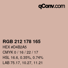 Color code: RGB 212 178 165 | qconv.com