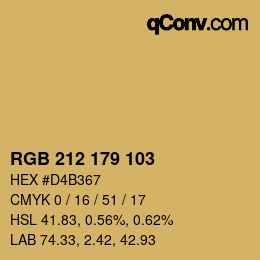 Color code: RGB 212 179 103 | qconv.com