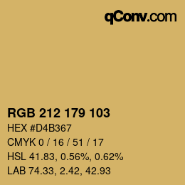 Color code: RGB 212 179 103 | qconv.com