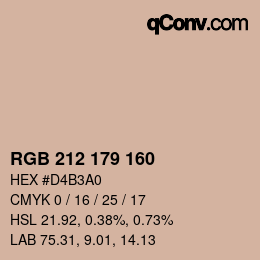Color code: RGB 212 179 160 | qconv.com