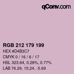 Color code: RGB 212 179 199 | qconv.com