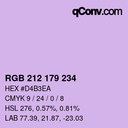 Farbcode: RGB 212 179 234 | qconv.com