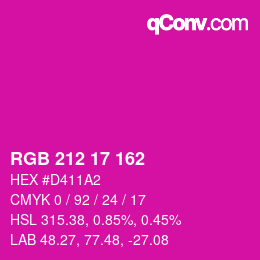 Color code: RGB 212 17 162 | qconv.com