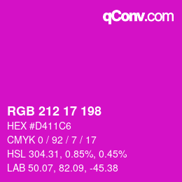 Color code: RGB 212 17 198 | qconv.com