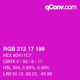 カラーコード: RGB 212 17 199 | qconv.com