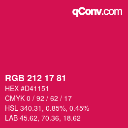 Color code: RGB 212 17 81 | qconv.com